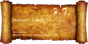 Horner Tamás névjegykártya
